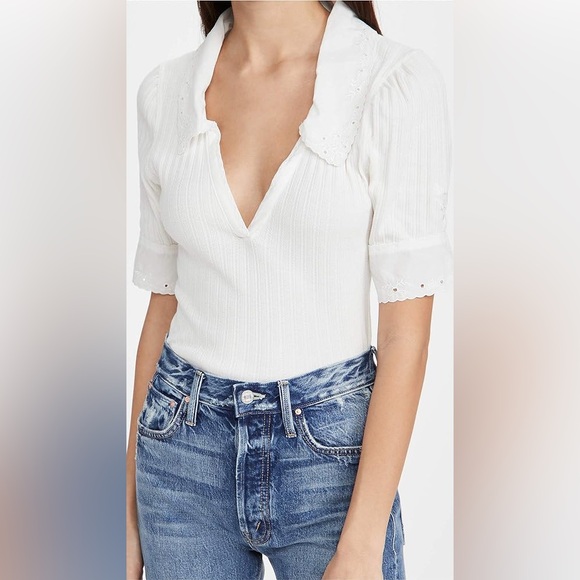 Free People Roxy Top in Ivory SMALL - Picture 2 of 4